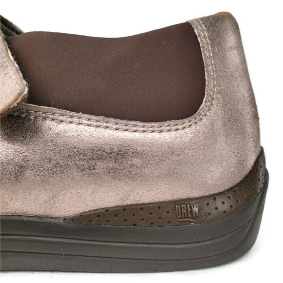 Drew Rose Dusty Pewter Silver Leather Slip-On Comfort Mary-Janes - Picture 7 of 12